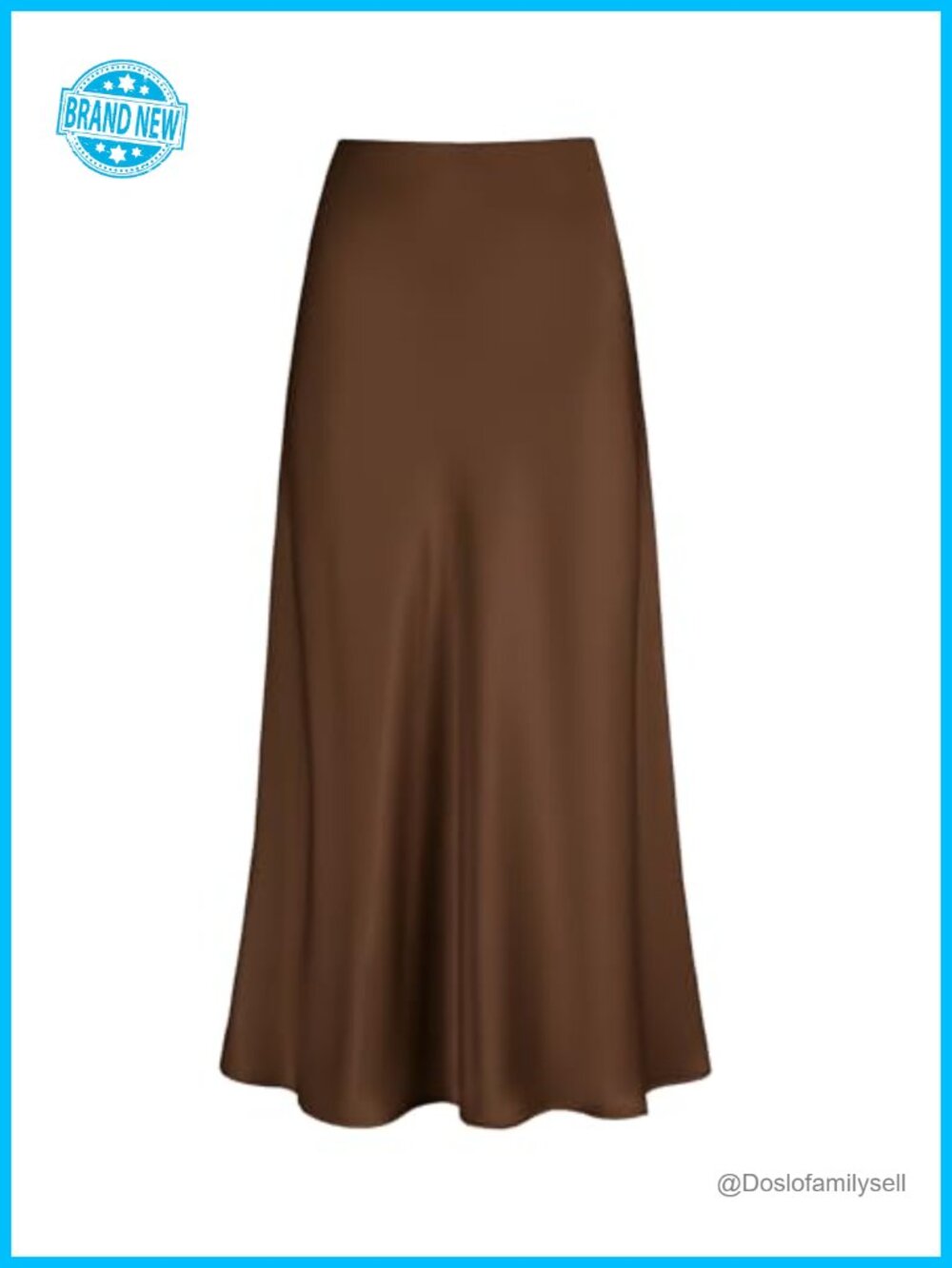 Satin High Waisted A-Line Maxi Skirt Flowy Long Skirt